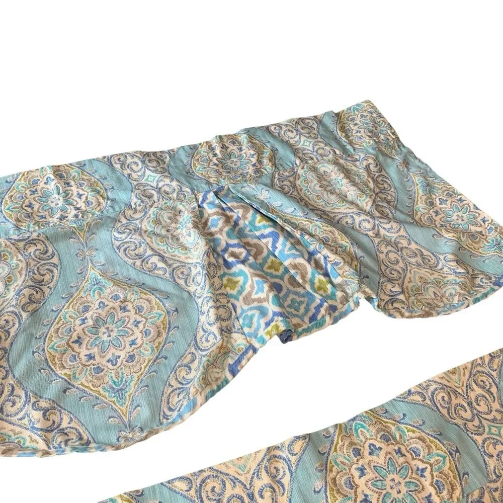 Waverly Home Classics Moonlit Medallion Celestial Valance Set of 2 Blue Green